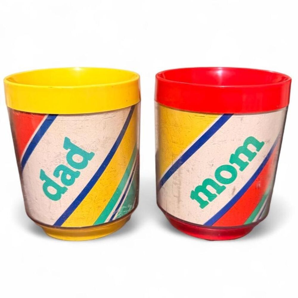 Vintage 1970s Mom and Dad Mugs